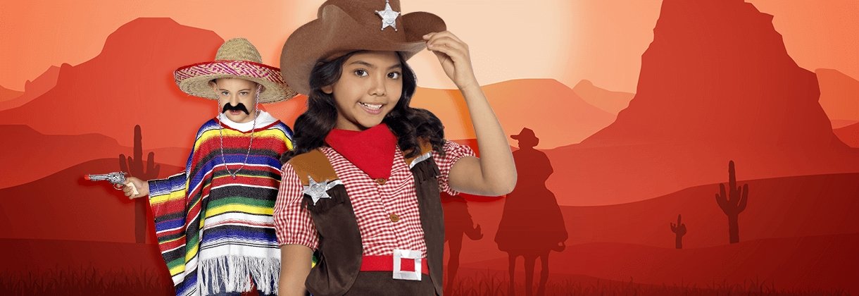 Childs Mexican Bandito Bandit Outlaw Wild West Fancy Dress Costume [2 Sizes]