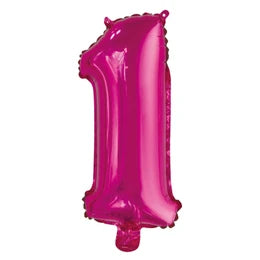 Number 1 Hot Pink Foil Balloon - 35cm