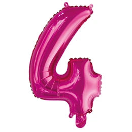 Number 4 Hot Pink Foil Balloon - 35cm