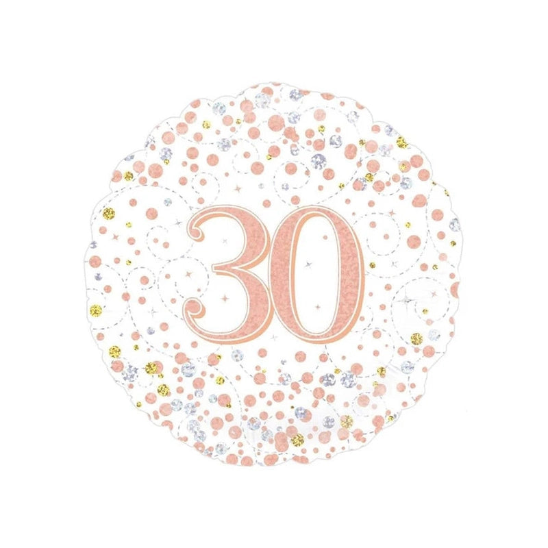 Sparkling Fizz 30th Birthday Rose Gold Foil Balloon 45cm