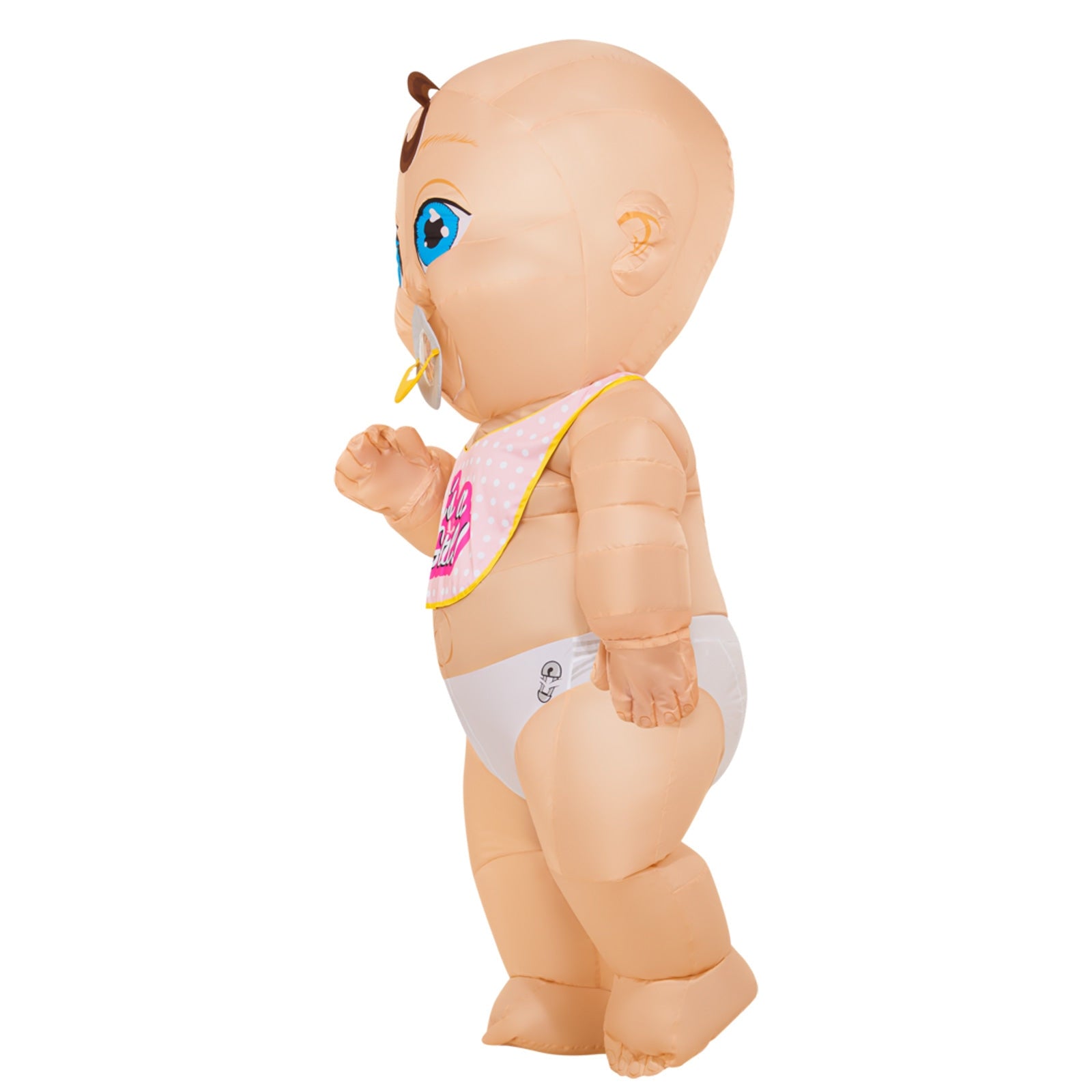 Gender Reveal Baby Inflatable Costume – Adult, a hilarious and attention-grabbing costume that portrays an adult wearing an inflatable baby suit, complete with a pink and blue balloon