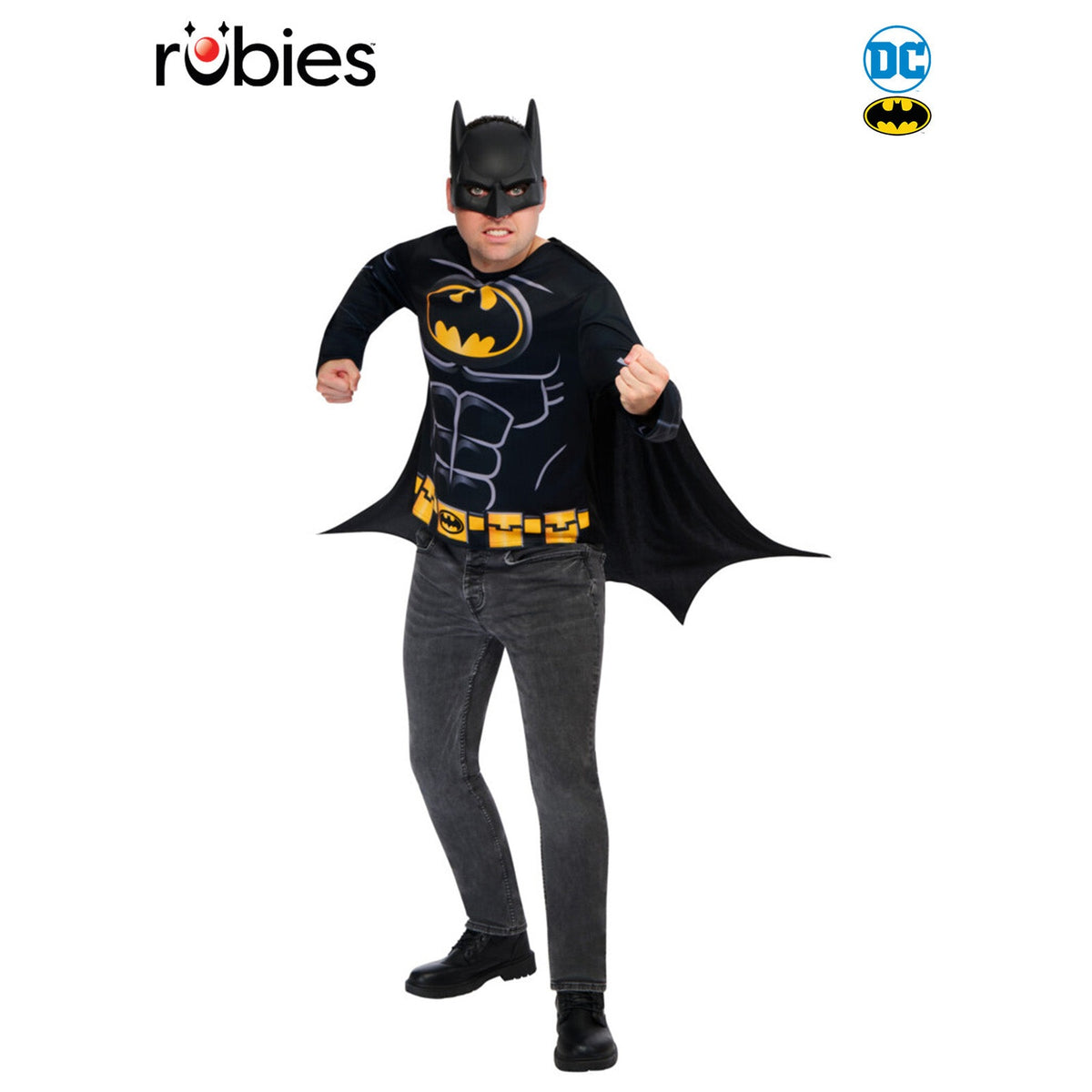 Batman Costume Top, Cape and Mask, Adult