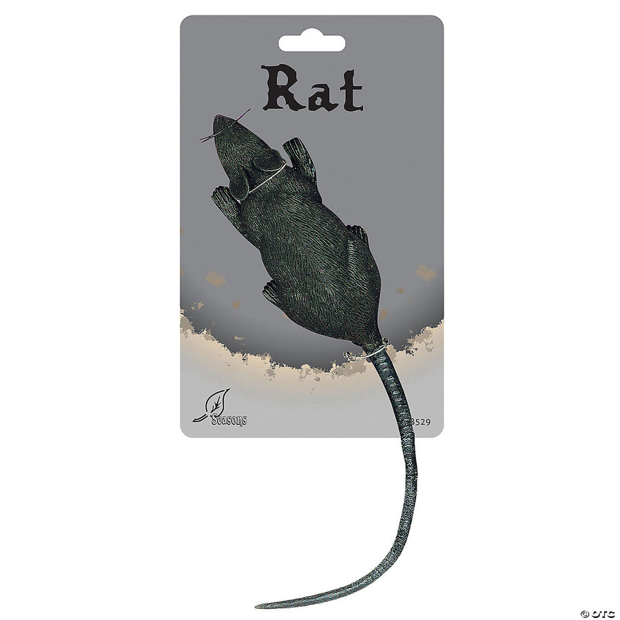 Handcrafted 12 inch black rat decoration, perfect for Halloween decor and spooky themed events