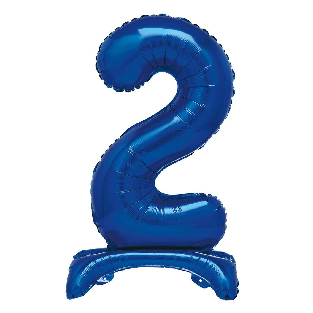 Blue Number 2 Standing Foil Balloon-76cm