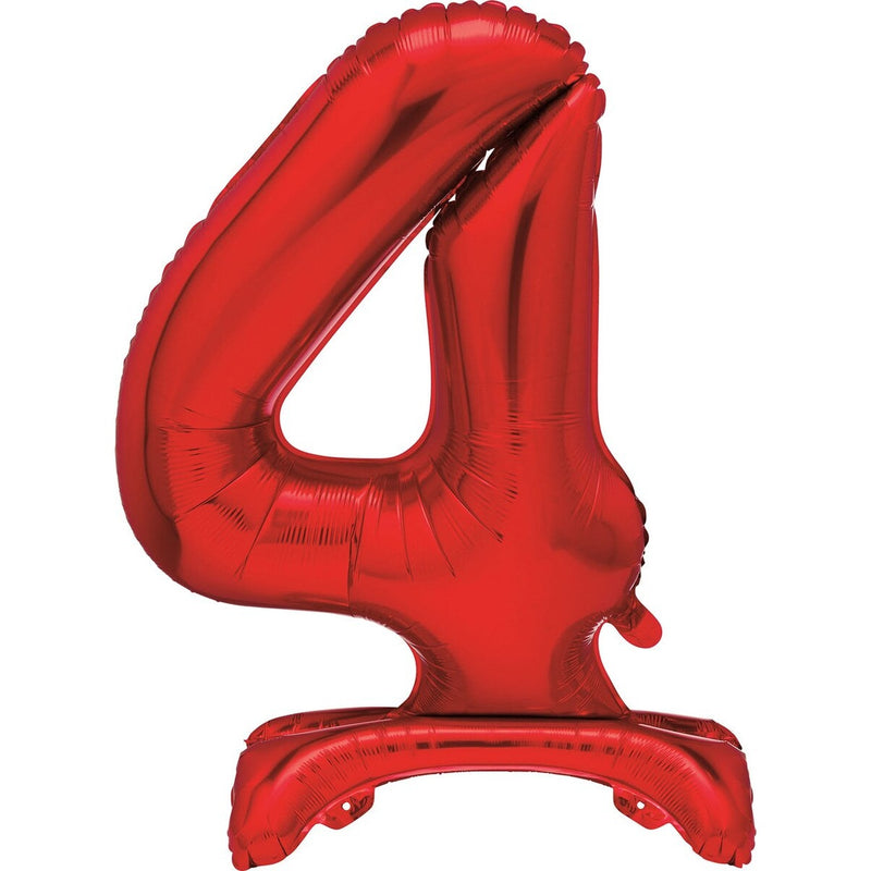 Red Number 4 Standing Foil Balloon-76cm