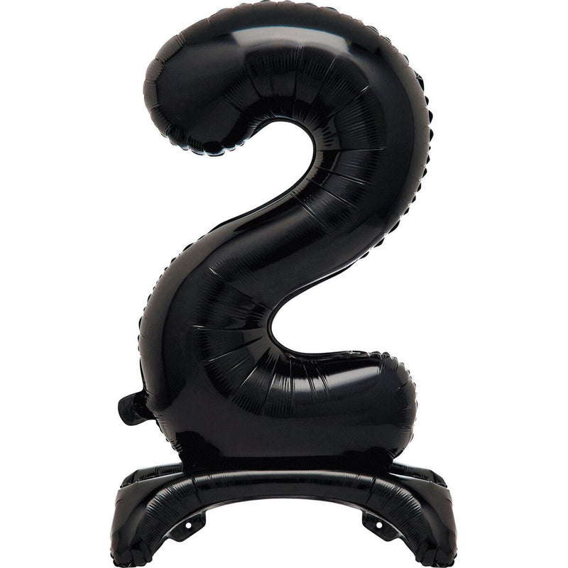 Black Number 2 Standing Foil Balloon-76cm