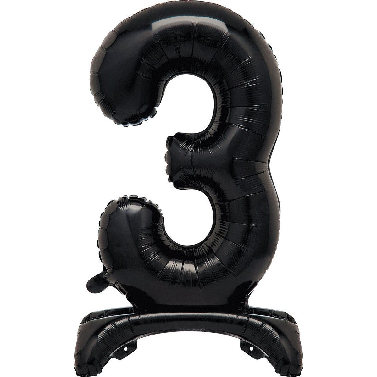 Black Number 3 Standing Foil Balloon-76cm