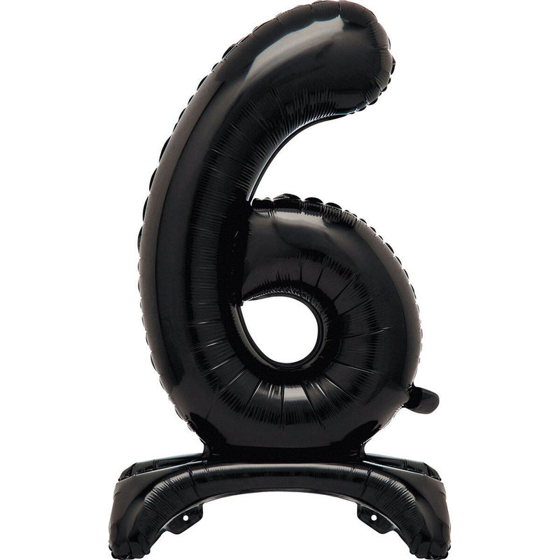 Black Number 6 Standing Foil Balloon-76cm