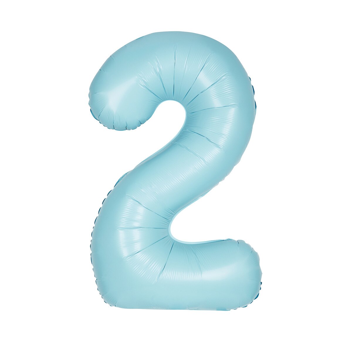 Number 2 Pastel Blue Matte Foil Balloon-86cm