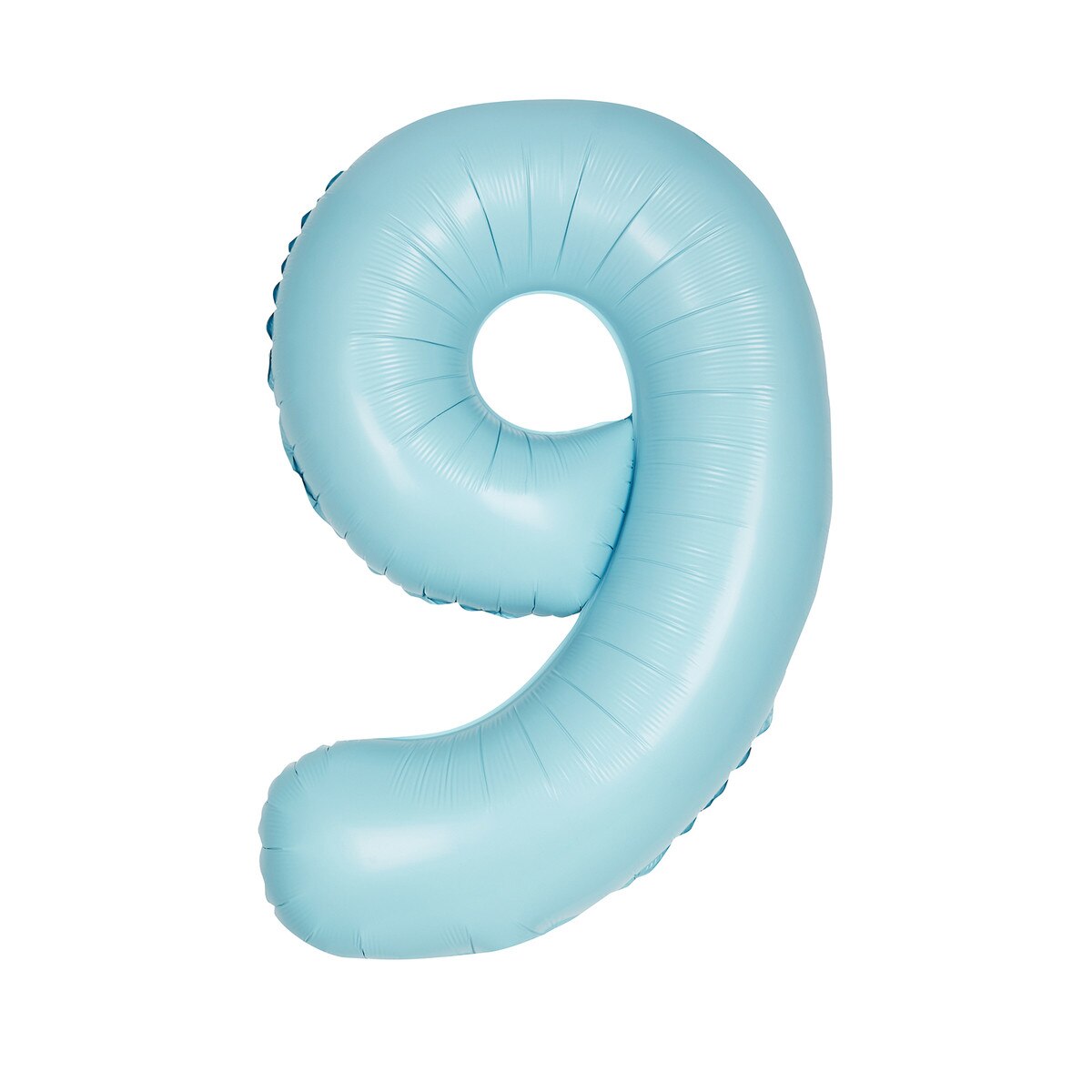 Number 9 Pastel Blue Matte Foil Balloon-86cm