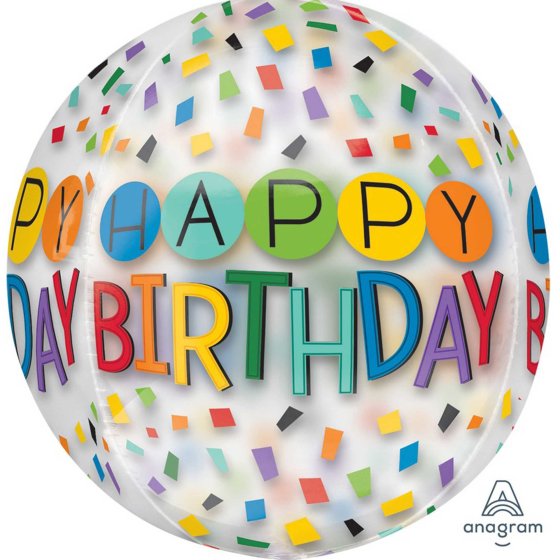 Orbz XL Happy Birthday Rainbow G20 Foil Balloon Uninflated