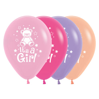 It’s A Girl Balloons 30cm, Assorted Pack of 25,Uninflated