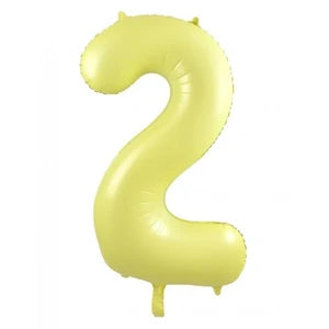 Pastel Yellow Number 2 Foil Balloon - 86cm