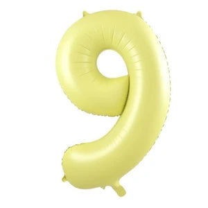 Pastel Yellow Number 9 Foil Balloon - 86cm