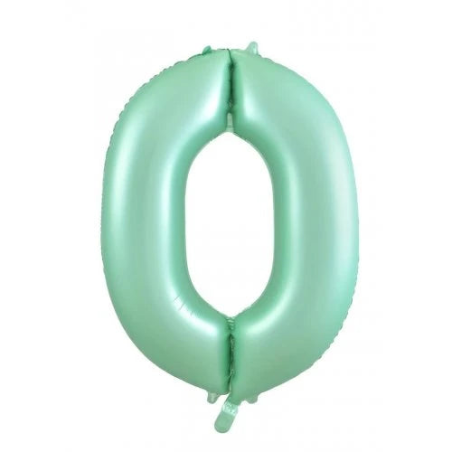 Mint Green Number 0 Foil Balloon - 86cm