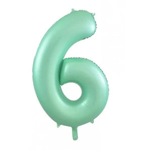 Mint Green Number 6 Foil Balloon - 86cm