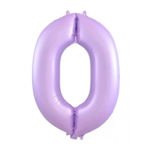 Pastel Lilac Number 0 Foil Balloon - 86cm
