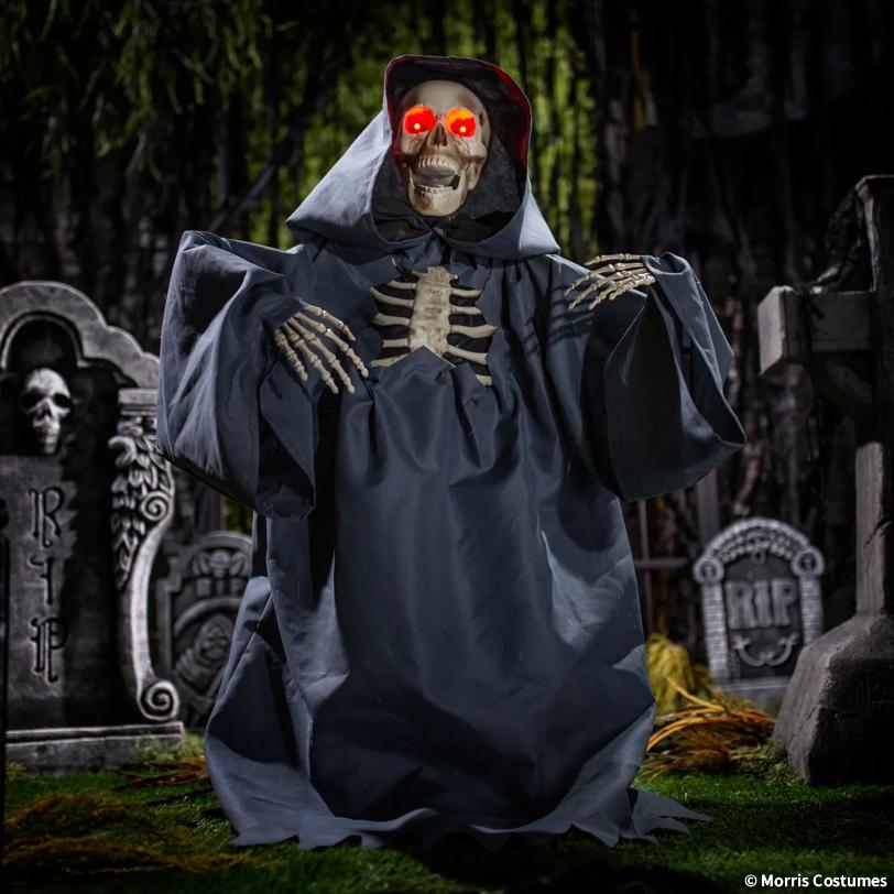 25" Animated Light Up Rising Groundbreaker Skeleton Reaper
