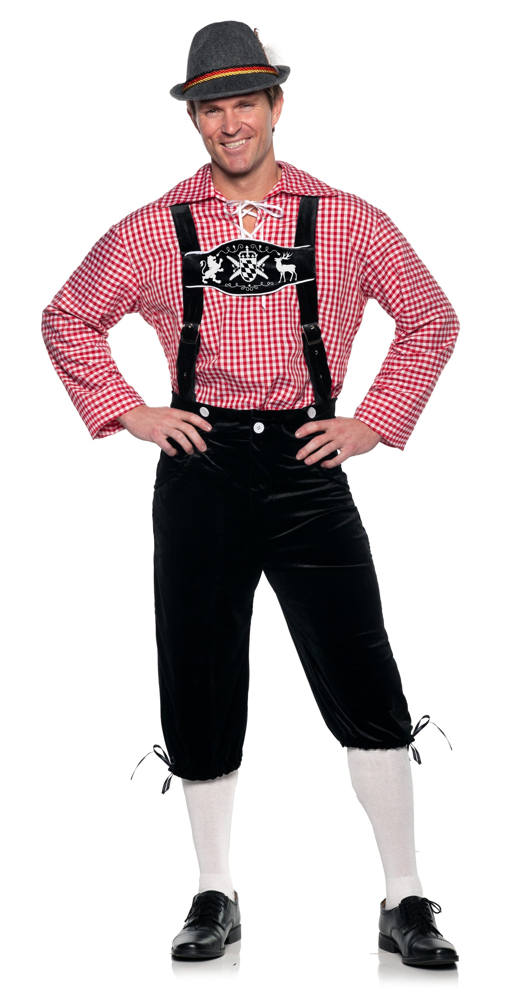 Deluxe Lederhosen Adult Costume, Black