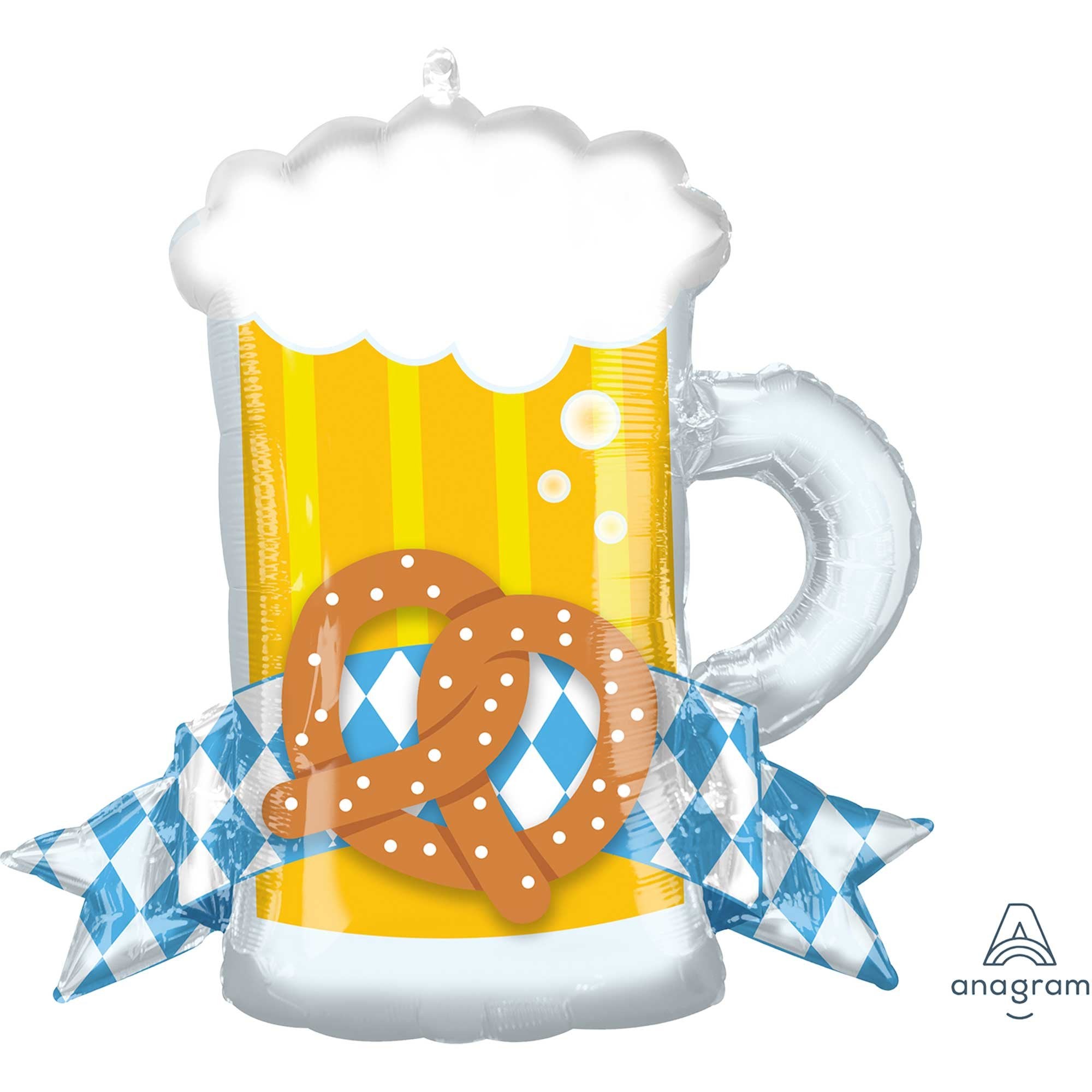 Oktoberfest Beer Stein & Pretzel Supershape Foil Balloon 76cm