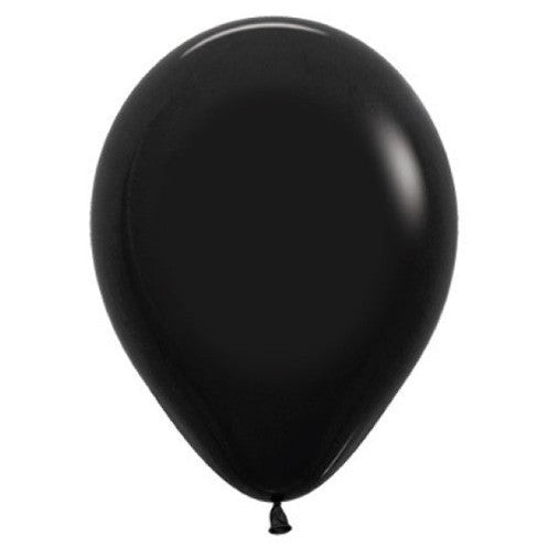 Round Balloon 30cm Black, Uninflated