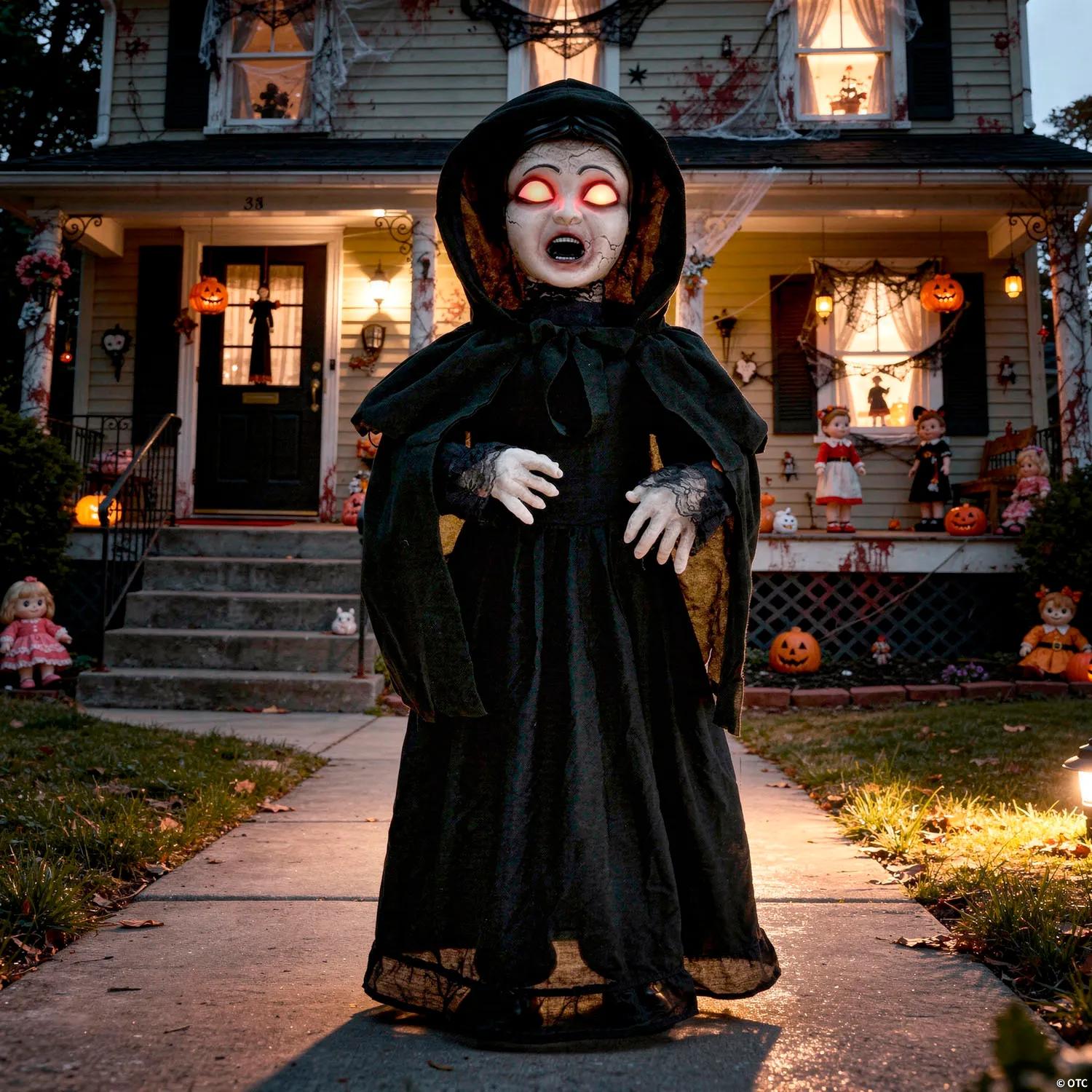 37" Animated Light-Up LED Standing Doll with Moving Head