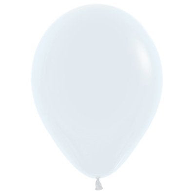 Round Balloon 30cm White, Uninflated