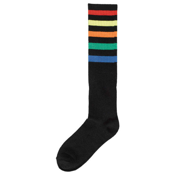 Black Rainbow Stripe Knee High Socks