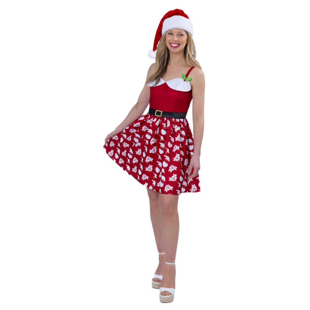 white christmas dresses Miss Santa Style Australian Christmas Ladies Dress with Hat white christmas dresses Miss Santa Style Australian Christmas Ladies Dress with Hat