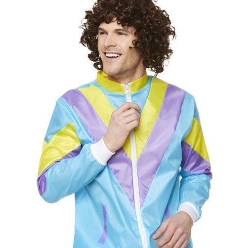 Vintage style shell suit with zip-up jacket and elasticated pants
