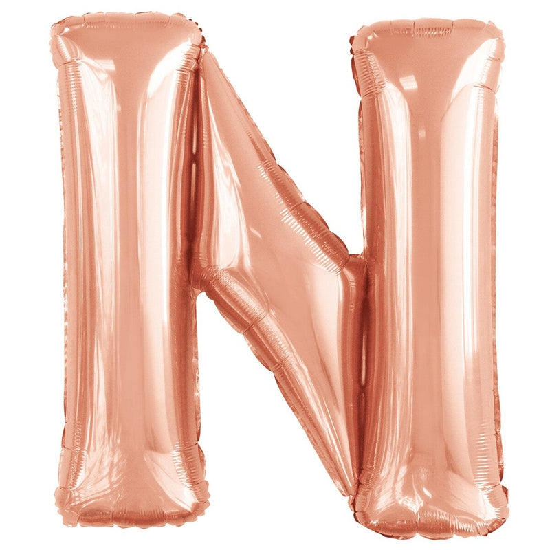 Rose Gold Letter N Foil Balloon-86cm