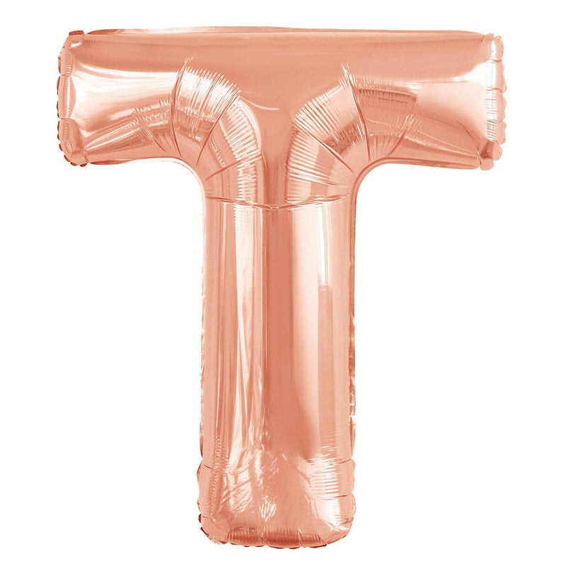 Rose Gold Letter T Foil Balloon-86cm