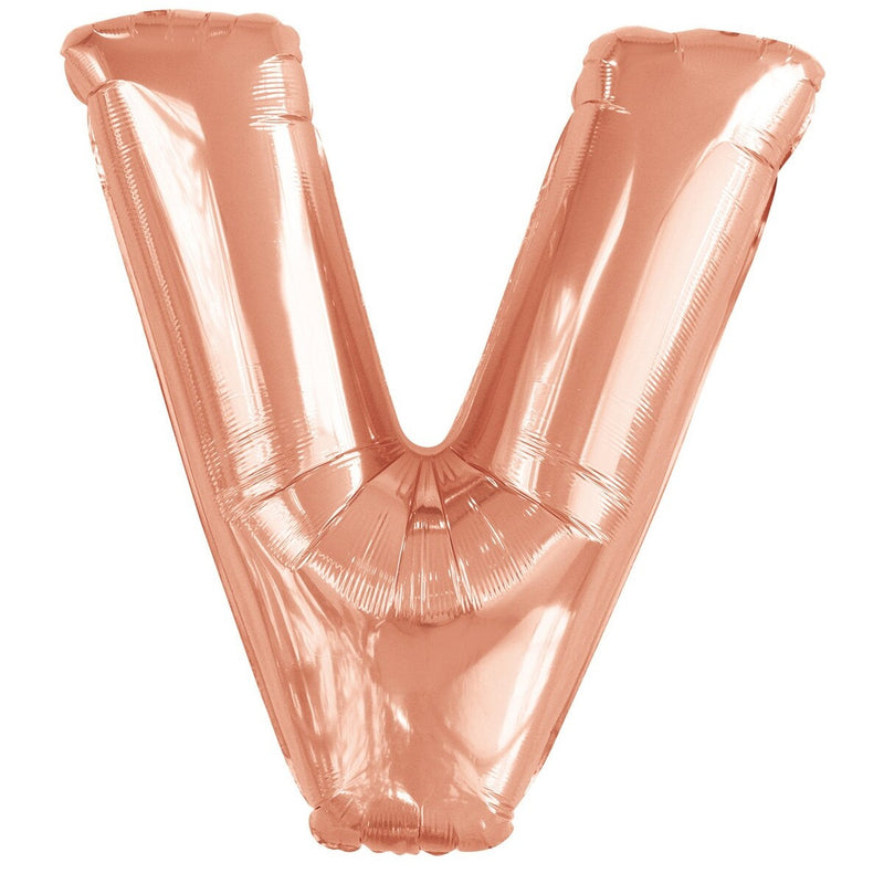 Rose Gold Letter V Foil Balloon-86cm
