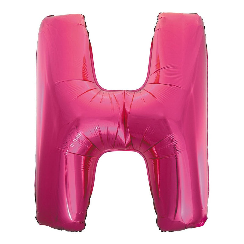 Pink Letter H Foil Balloon-86cm