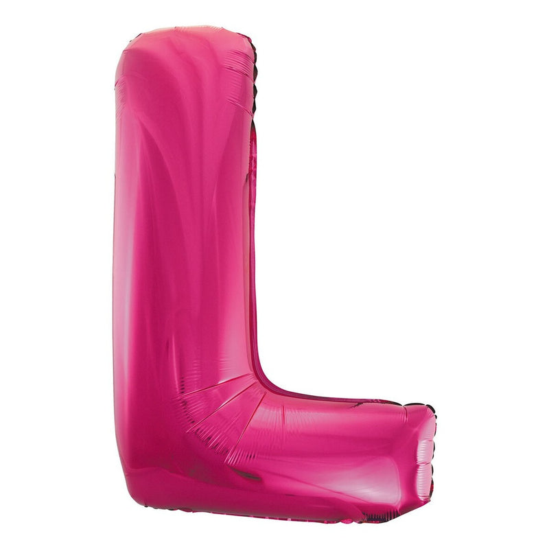 Pink Letter L Foil Balloon-86cm