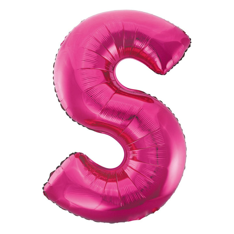 Pink Letter S Foil Balloon-86cm