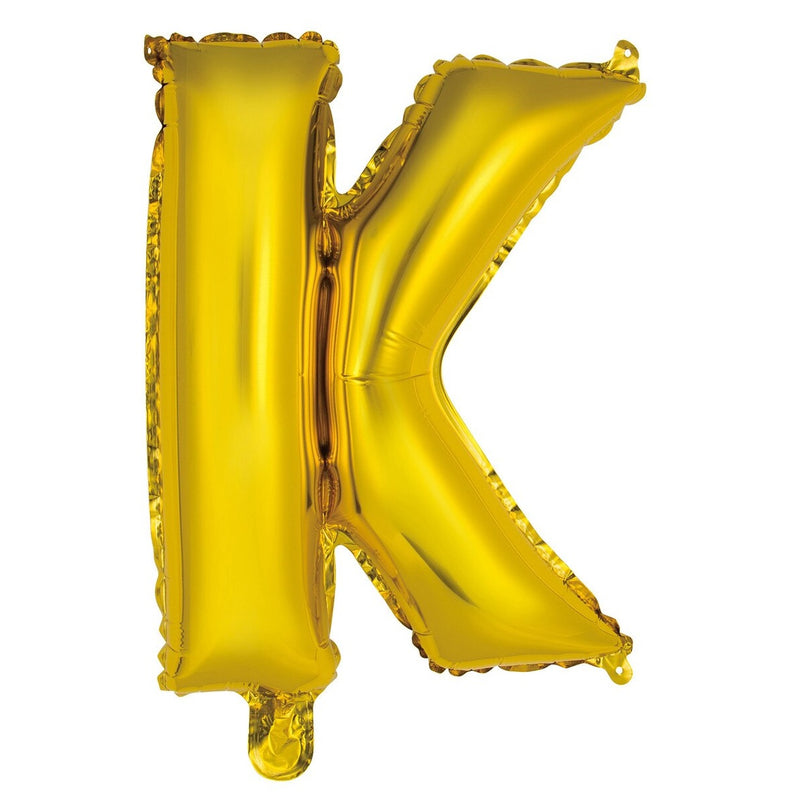 Gold Letter K Foil Balloon - 35cm