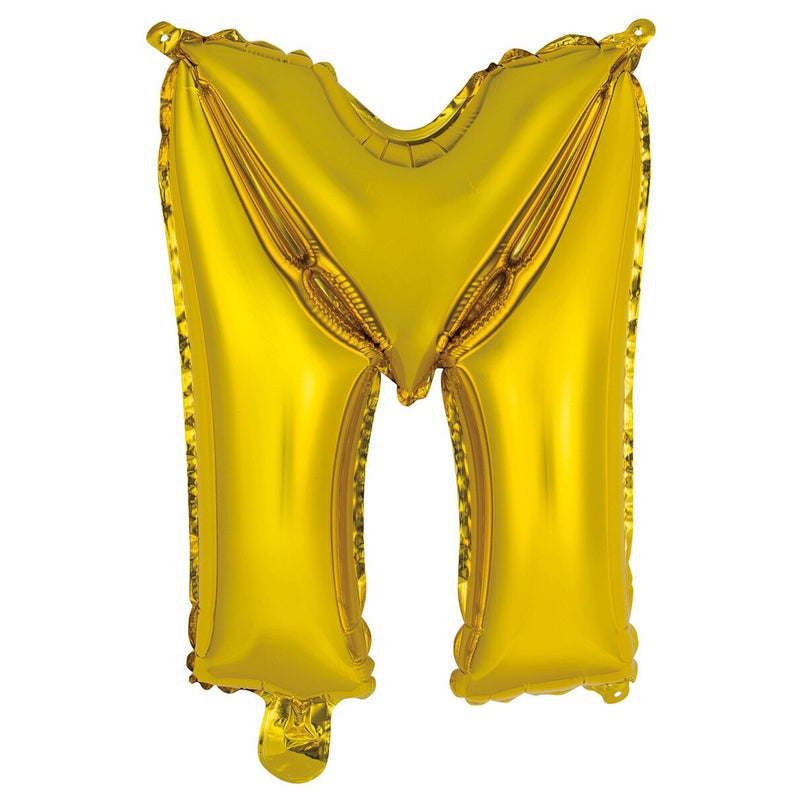 Gold Letter M Foil Balloon - 35cm