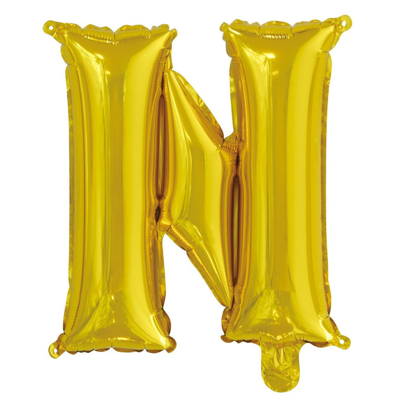 Gold Letter N Foil Balloon - 35cm