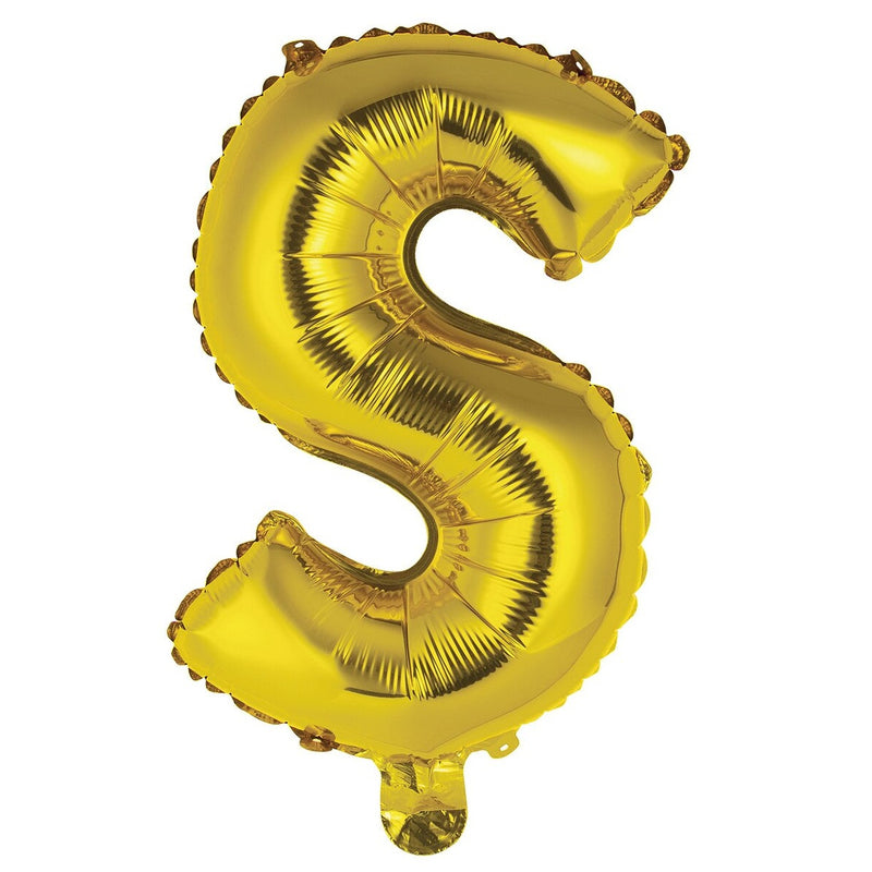 Gold Letter S Foil Balloon - 35cm