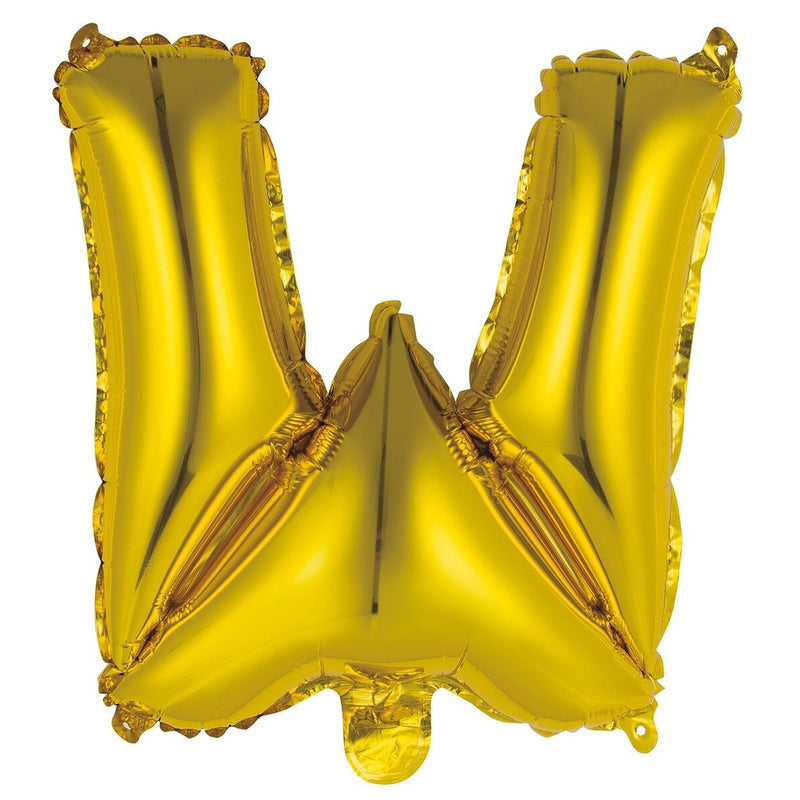 Gold Letter W Foil Balloon - 35cm