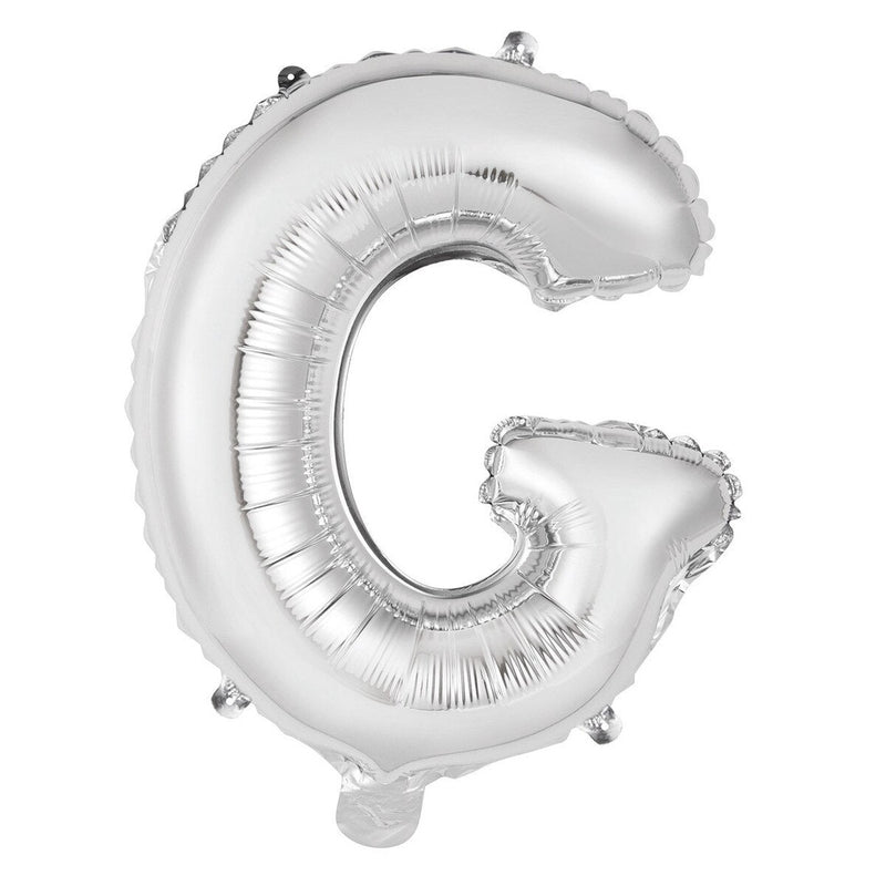 Silver Letter G Foil Balloon - 35cm