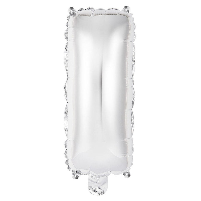 Silver Letter I Foil Balloon - 35cm