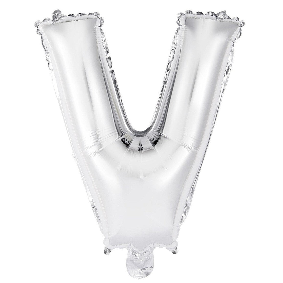 Silver Letter V Foil Balloon - 35cm