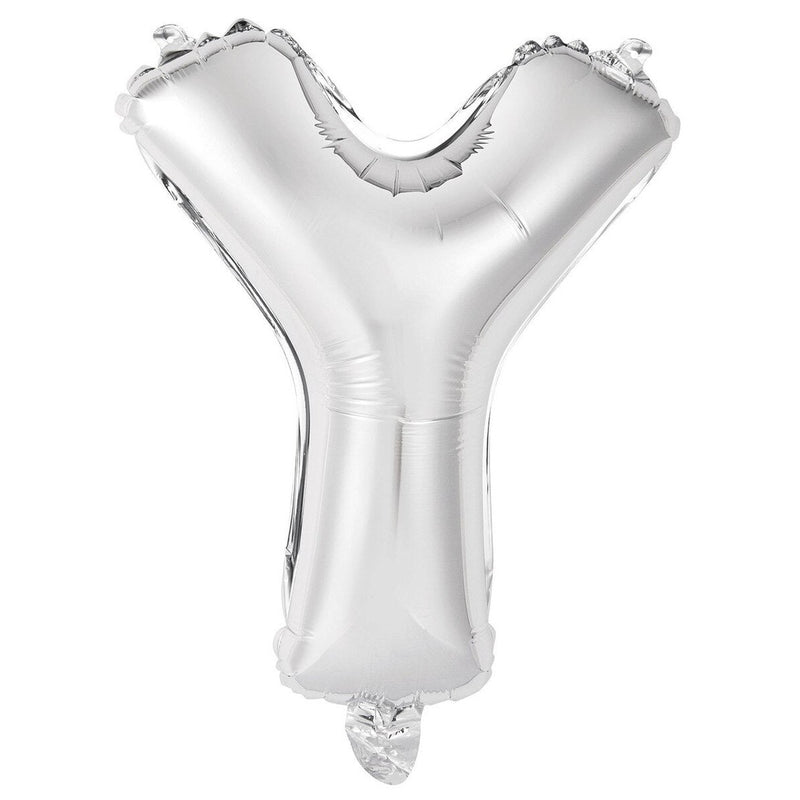 Silver Letter Y Foil Balloon - 35cm