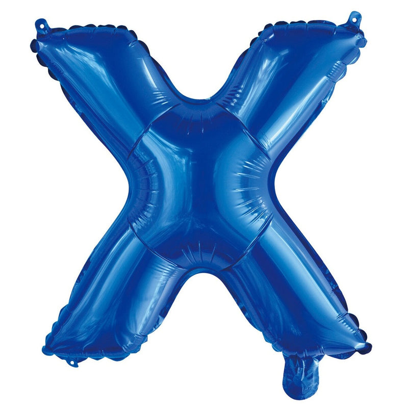 Blue Letter X Foil Balloon - 35cm