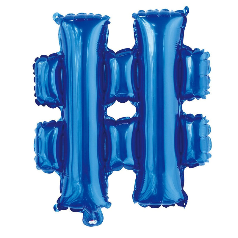 Blue Hashtag # Foil Balloon-86cm