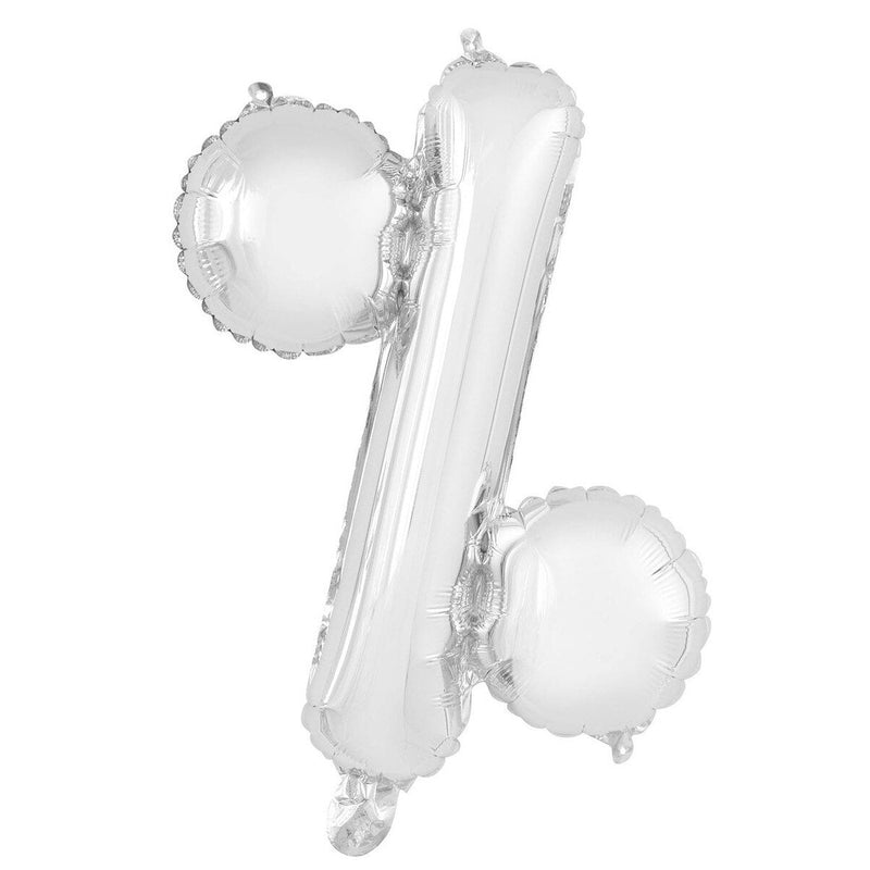 Silver Percent % Foil Balloon-86cm