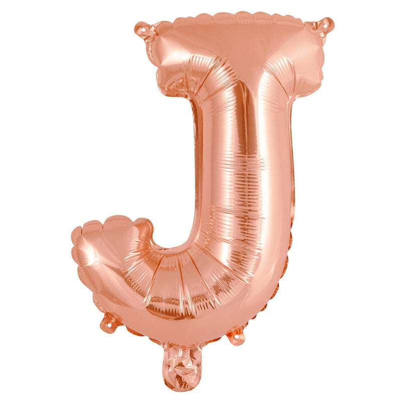 Rose Gold Letter J Foil Balloon - 35cm