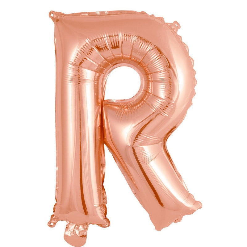 Rose Gold Letter R Foil Balloon - 35cm